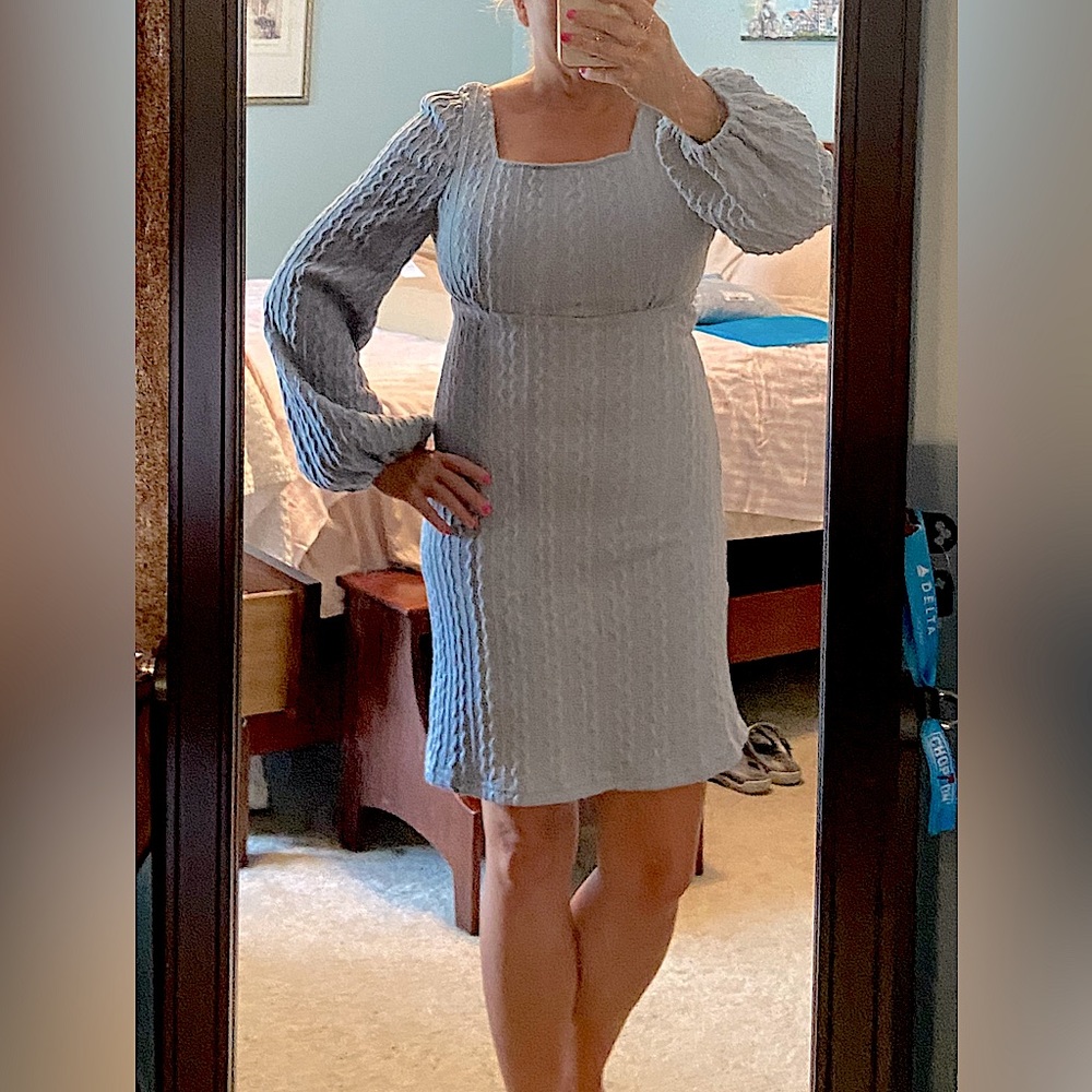 Hailey & Co light blue cocktail, semi formal mini dress.